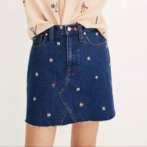 Madewell Confetti Floral Rigid Denim Skirt